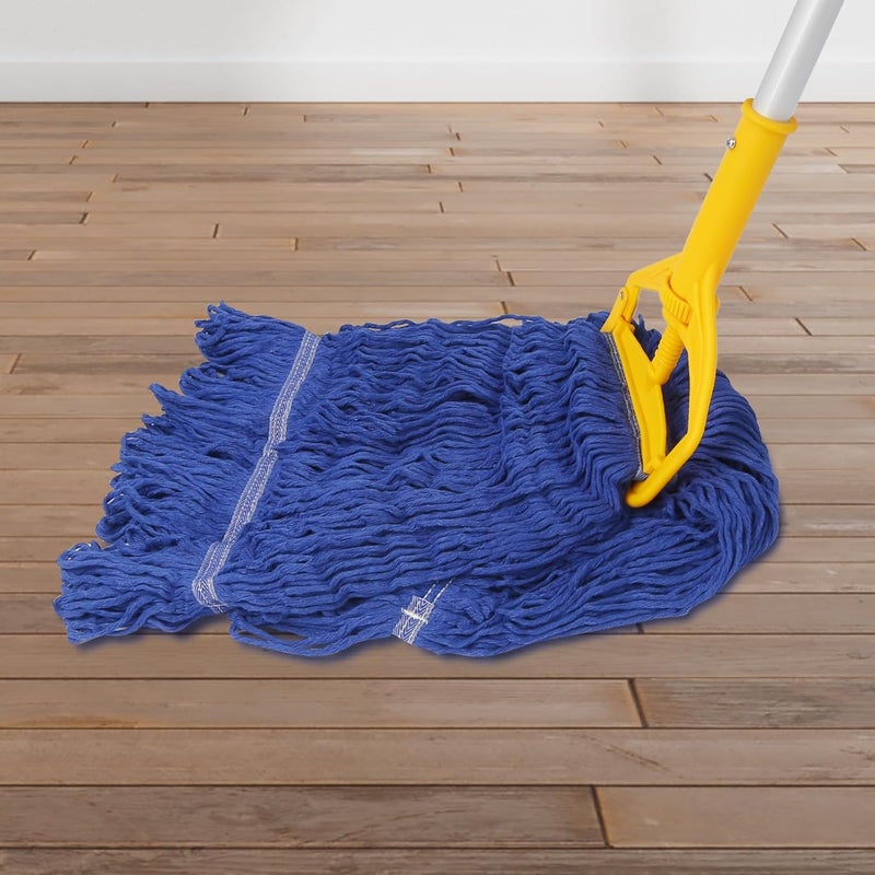 CARPOLY 3 Pack Heavy Mop Replacement Head,Commercial Industrial Grade Blue Cotton Ring Heads，for Heavy Commercial Industrial Residential Areas -Blue Cotton Looped Replace Mop Head (Deep Blue) - Image 4